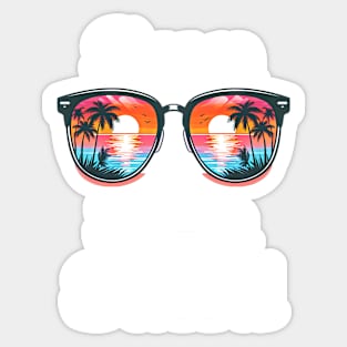 Sun, sea, sand, summer vacation design for dark colors Sticker